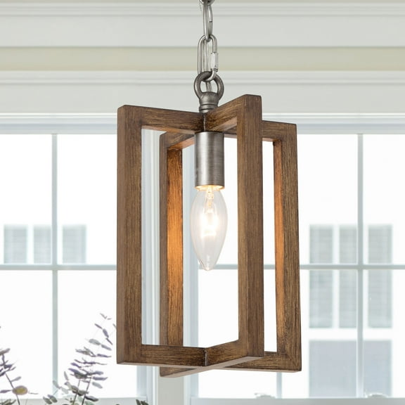 LNC Farmhosue Rectangle Single Pendant Light, Mini LED Kitchen Island Light