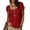 *Red, variant on ClodeEU Women's Square Neck Short Sleeve Henley T-Shirt,Casual Solid Color Button Front Top Army Green,Women's Plus L