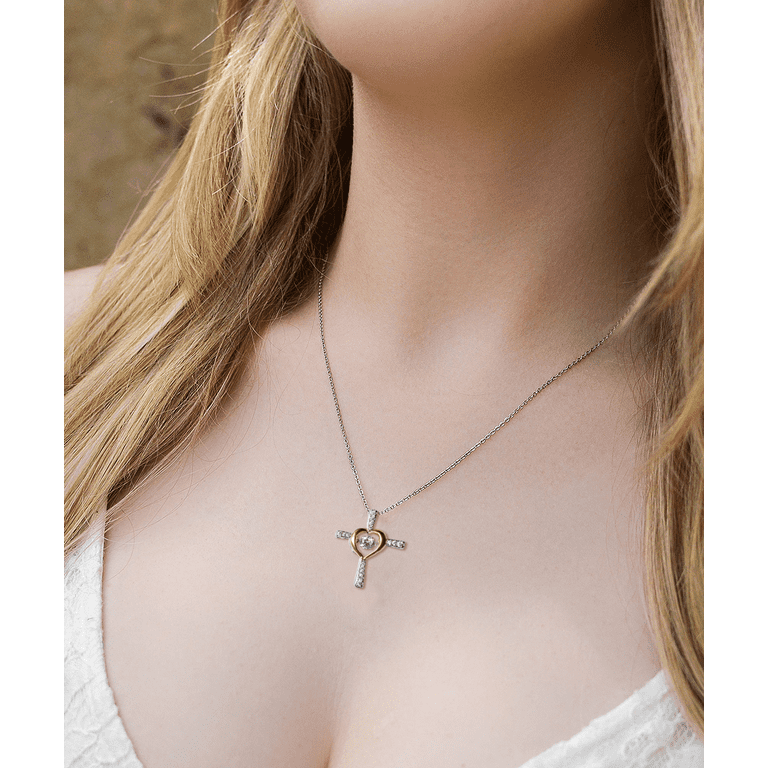21st Birthday Gift Key Necklace with Rose Gold Heart 925 Sterling Silv –