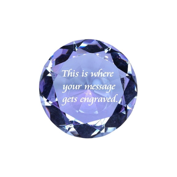 Tripact Crystal Glass Diamond Shaped Paperweight for Home Décor and Gifts. [Lavender]