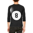 thumbnail image 2 of Halloween Billiard Pool Ball Eight Costume All Over Mens Raglan T Shirt White-Black MD, 2 of 2