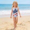 thumbnail image 5 of CCRFTGI 4th of July Girls Swimsuit Summer Beach Bathing Suit One Piece Patriotic American Flag Stars Swimwear Beach Adjustable Strap Girls Clothes Bathing Suits for Kids Sky Blue 11-12 Years, 5 of 8