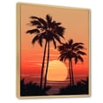 thumbnail image 2 of Designart "Sunset Under The Tangerine Twilight Palm Tree I" Palms & Palm Trees Floater Framed Canvas Wall Art, 2 of 5