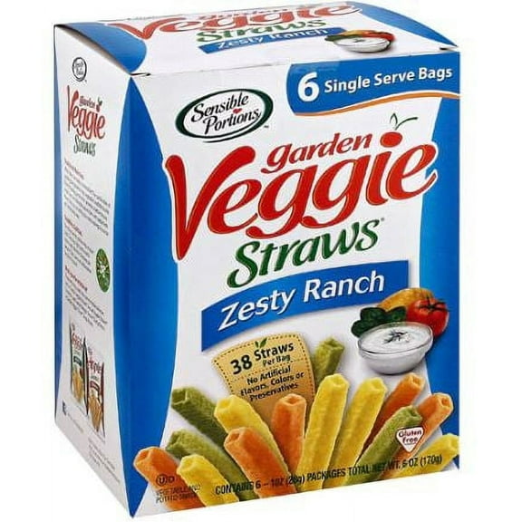 Sensible Portions Garden Veggie Straws Zesty Ranch -- 6oz Packs