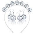 thumbnail image 4 of Pendientes de bola de espejo, diadema, accesorios para fiestas, bailes, carnaval, pendientes estilo hip hop punk, 4 of 5