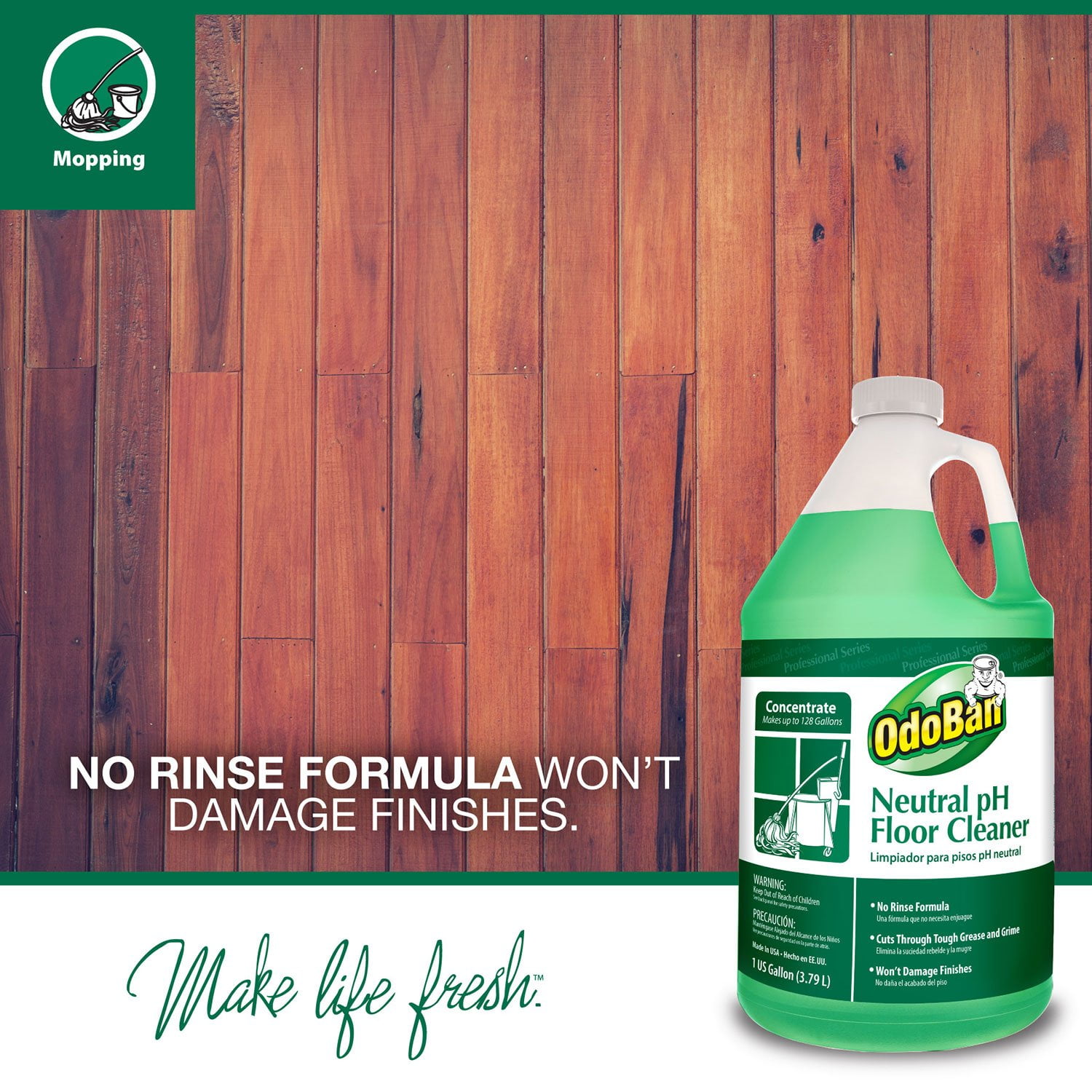 Branded Odoban Earth Choice Neutral Ph Floor Cleaner 1 Gal Pack Of 1 Walmart Com