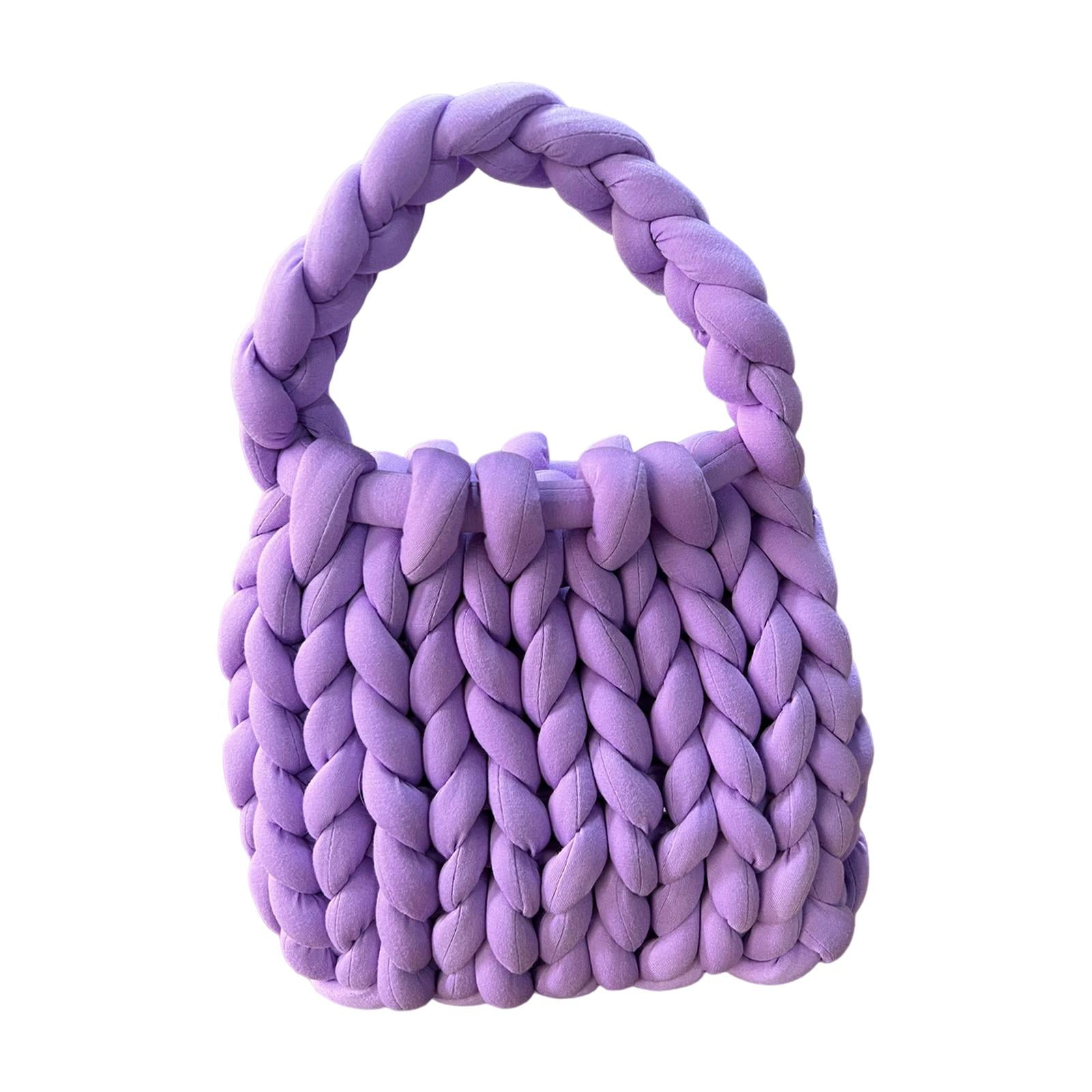 Segolike Women Crochet Bag Pouch Handbag Woven Chunky Lady Trendy Clutch Wallet Lightweight Shoulder Bag Underarm Bag for Travel Wedding Work