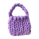 thumbnail image 5 of Bolso de crochet para mujer, bolso de mano informal, ligero, para compras, cartera de mano, hecho a mano púrpura, 5 of 9