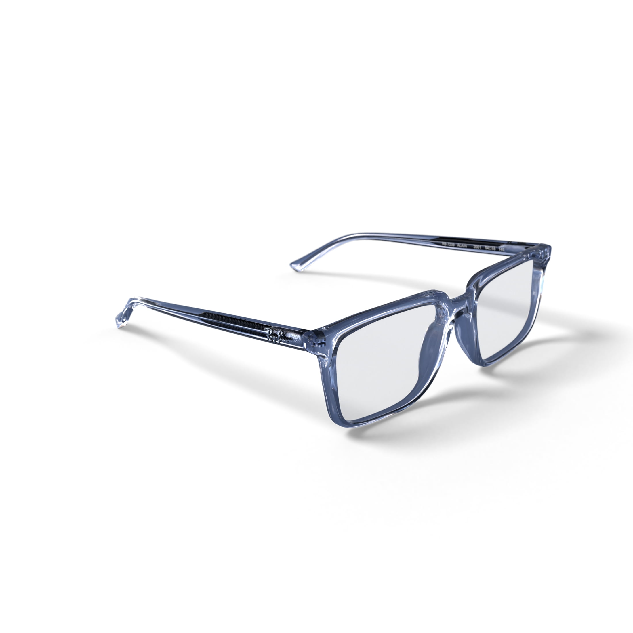 Ray-Ban Unisex Size 54 Rectangular Alain Optics Prescription Eyeglasses with Case, Transparent