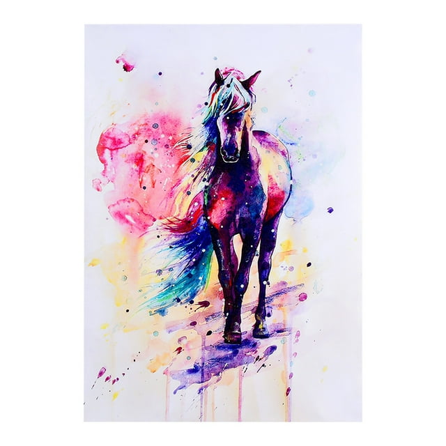 Arte de la pared lona acuarela caballo Sincero decoración hogar 40*57 cm