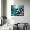 thumbnail image 4 of Jiayy Sea Turtle Wall Art Marine Theme Ocean Pictures Wall Decor Colorful Fish Coral Beach Canvas Painting Prints Artwork Modern Home Decoration Framed for Living room Bedroom Bathroom Office, 4 of 5