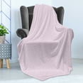 thumbnail image 4 of Eastern Soft Flannel Fleece Throw Blanket, Simplistic Thin Line Oriental Motif Repetition on Pastel Backdrop, Cozy Plush for Indoor and Outdoor Use, 60" x 80", Baby Pink and White, by Ambesonne, 4 of 5
