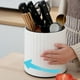 thumbnail image 1 of Palillos giratorios Soporte de drenaje Utensilio de cocina Caddy Vajilla multiusos Estante de secado Cesta Gran capacidad para Mostrador Comedor Hogar Blanco negro Soledad porta utensilios, 1 of 10