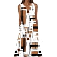 thumbnail image 2 of Women's Summer Sleeveless Midi Tank Dress V Neck Geometric Print A-Line Sun Dress with Pockets Casual Loose Fit Flowy Shift Dress For Daily Wear Beach Vacation, 2 of 5