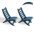thumbnail image 2 of FURRYFECTION Adirondack Folding Xavier Chair Set of 2,HDPE All-Weather Portable Outdoor Chairs for Beach Pool Camping Fishing Fire Pit Patio Garden Indoors,Blue, 2 of 8