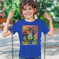 thumbnail image 3 of Tee Hunt Dean Russo Colorful Lion Head Youth T-Shirt Wild Life King Roar Kids, Blue, Large, 3 of 5