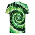 thumbnail image 2 of Mens Tie-dye T Shirt Short Sleeve Crew Neck Fitted Colorful Tees S-5X Plus Size Tops Summer Casual Tshirts (5XL, Green), 2 of 6