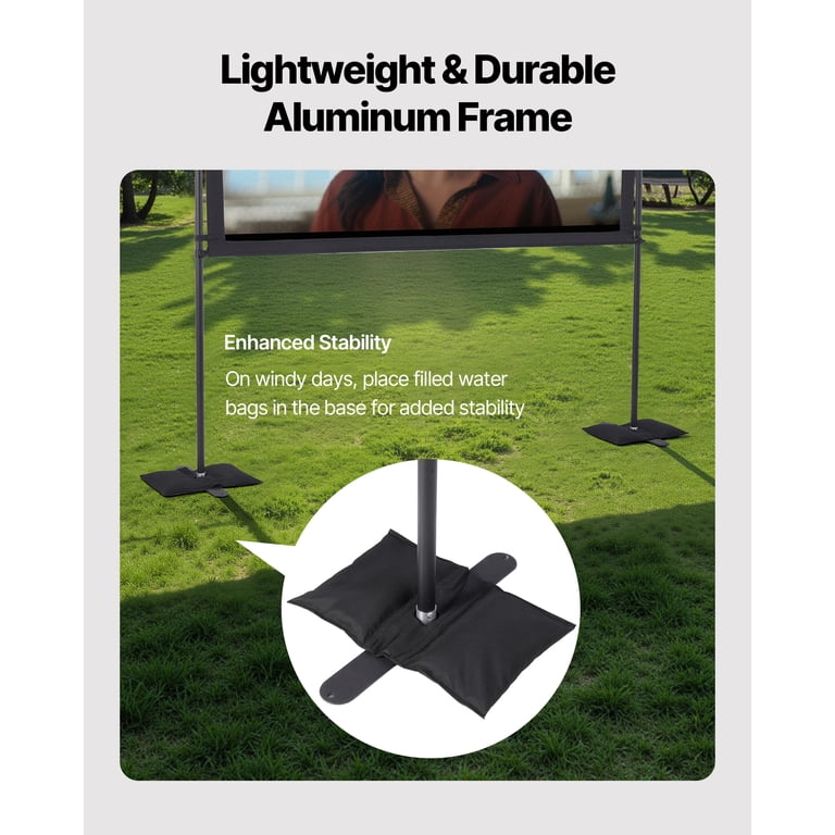 KFFKFF 80-Inch Foldable Projector Screen With Stand photo 4
