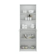 thumbnail image 4 of Xukmct 2 Door Bookcase Cabient Book Storage Rack with 2 Inner Shelves and 3 Open Shelves, White, 4 of 7