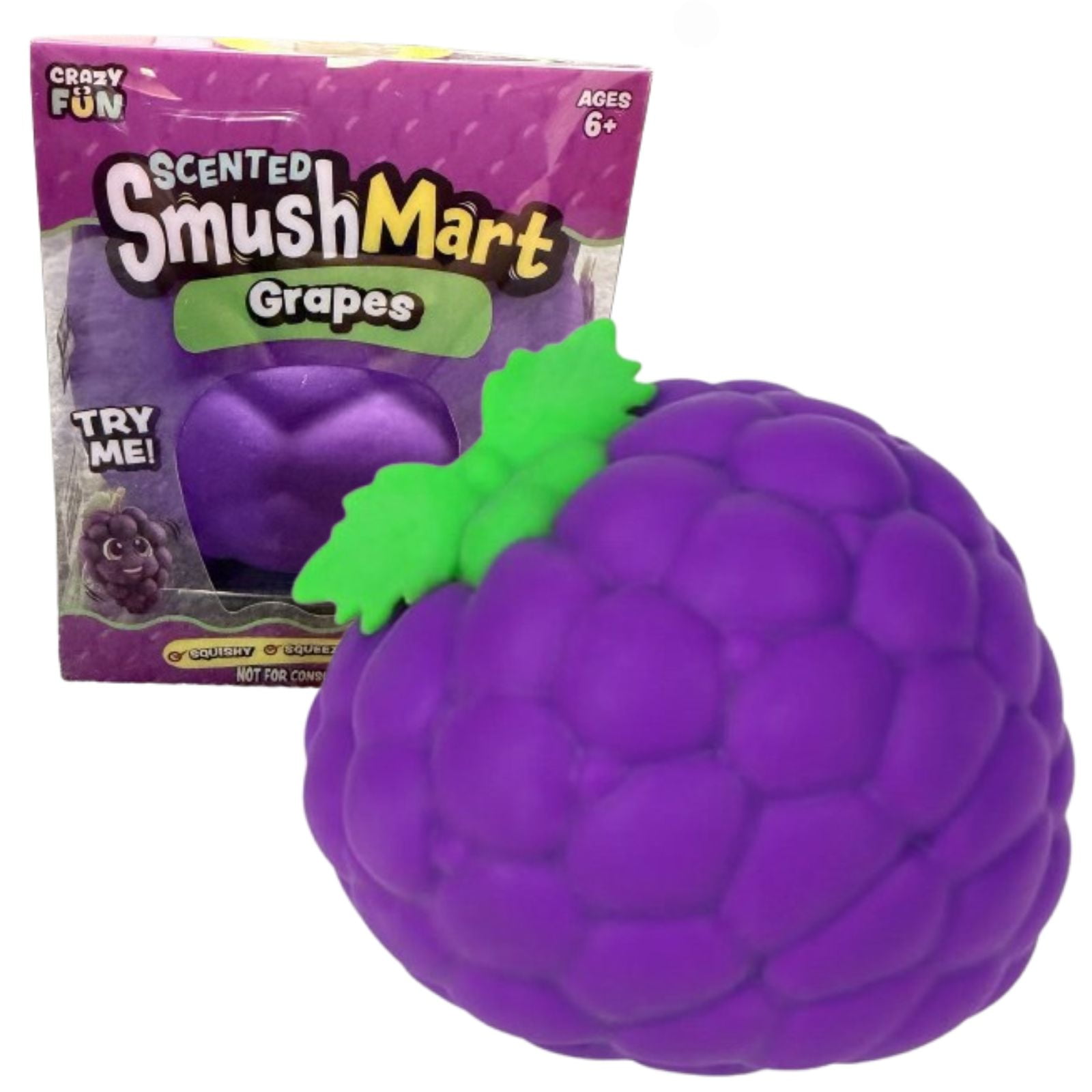 Scented Jumbo Grapes Squishy Toy Stress Ball - 6'' Big Purple Grapes Slow Rebound Sensory Fidget Toy , Stress Relief for Adults, Focus & Relaxation