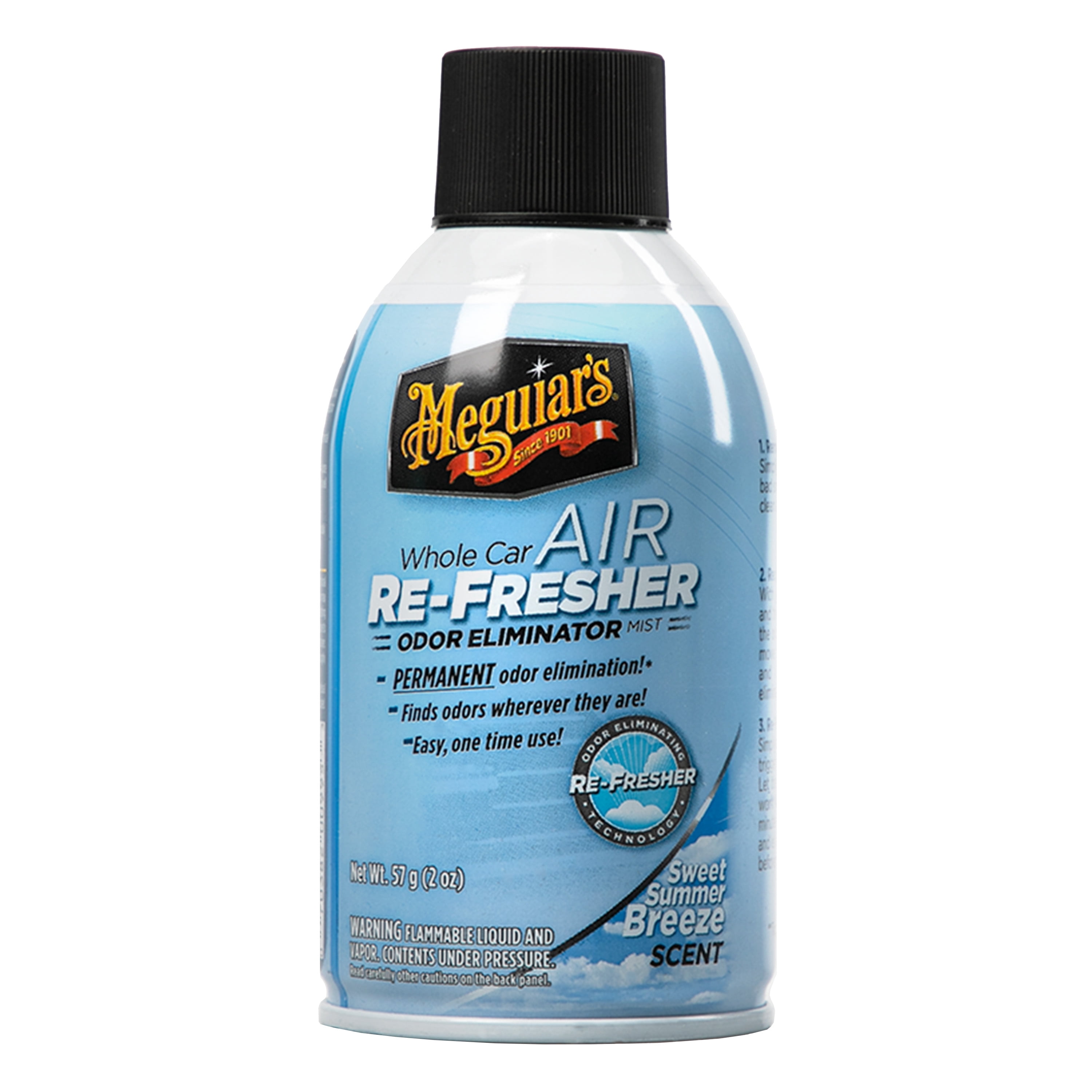 Meguiar's Whole Car Air Refresher, Odor Eliminator Spray Eliminates Strong Vehicle Odors, Summer Breeze 2 Oz Spray Bottle
