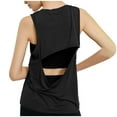 thumbnail image 7 of ATOYSOY Women's Round Neck Cutout Tees Activewear Loose Basic Tank Tops Sleeveless Pullovers Fashion Workout Solid Color Blouses Summer Relaxed Casual Shirts Black M, 7 of 7