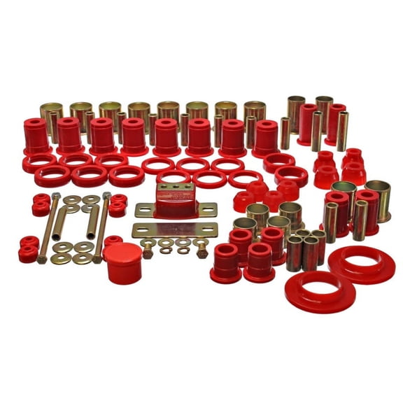 Energy Suspension 78-87 Oldsmobile Cutlass/442/F-85/Europa Red Hyper-flex Master Bushing Set Fits select: 1978-1984 CHEVROLET MONTE CARLO, 1978-1987 OLDSMOBILE CUTLASS SUPREME