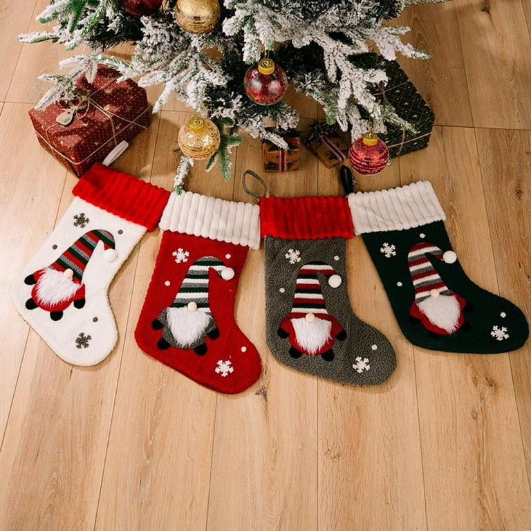  18” Christmas Stockings, Santa Christmas Decorations