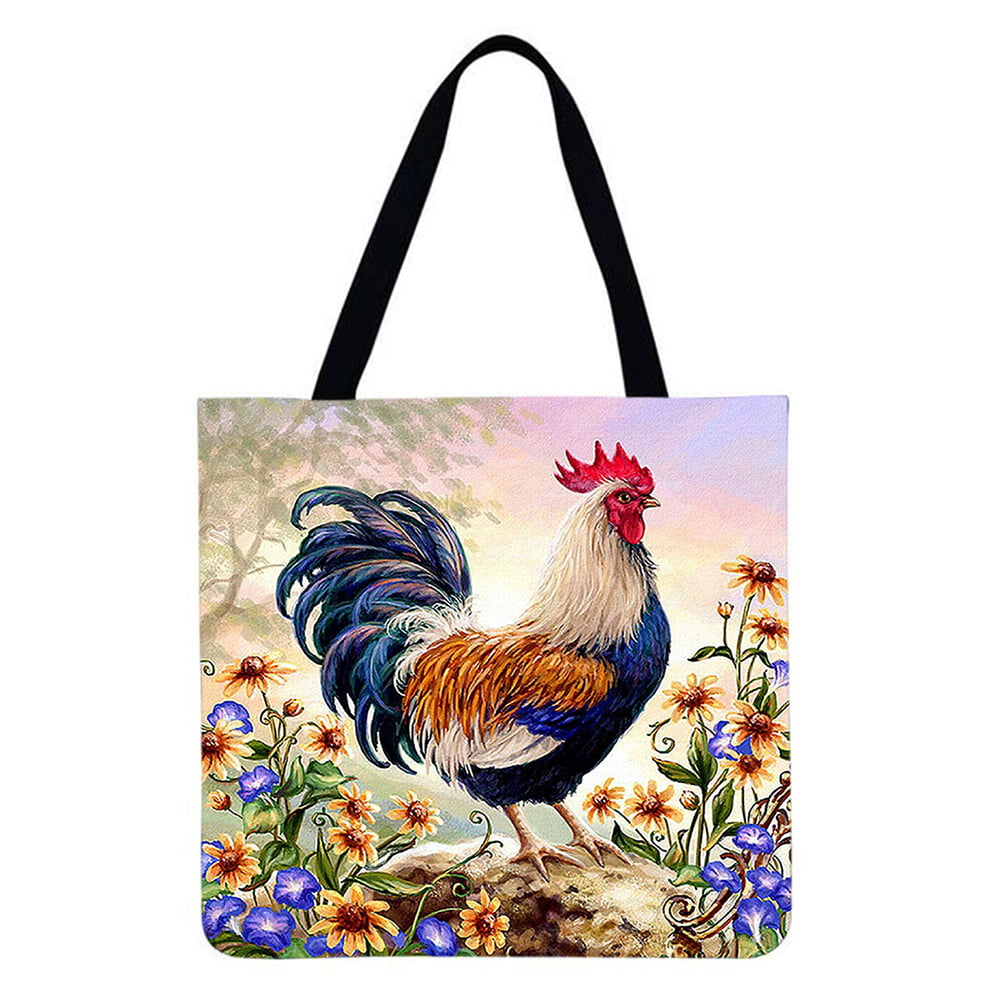 Womens Leather Tote Shoulder Bags Handbags with Blue Rooster Farm