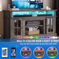 thumbnail image 4 of Dextrus Farmhouse LED TV Stand for TVs up to 65'', Wood TV Media Console Entertainment Center for Living Room, Rustic Gray, 4 of 8