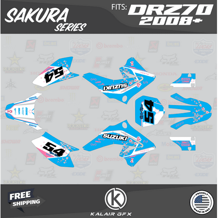 Kalair GFX Graphics Kit for Suzuki DRZ70 (2008-2019) Sakura Series Kalair GFX Graphics Kit for Suzuki DRZ70 (2008-2019) Sakura Series