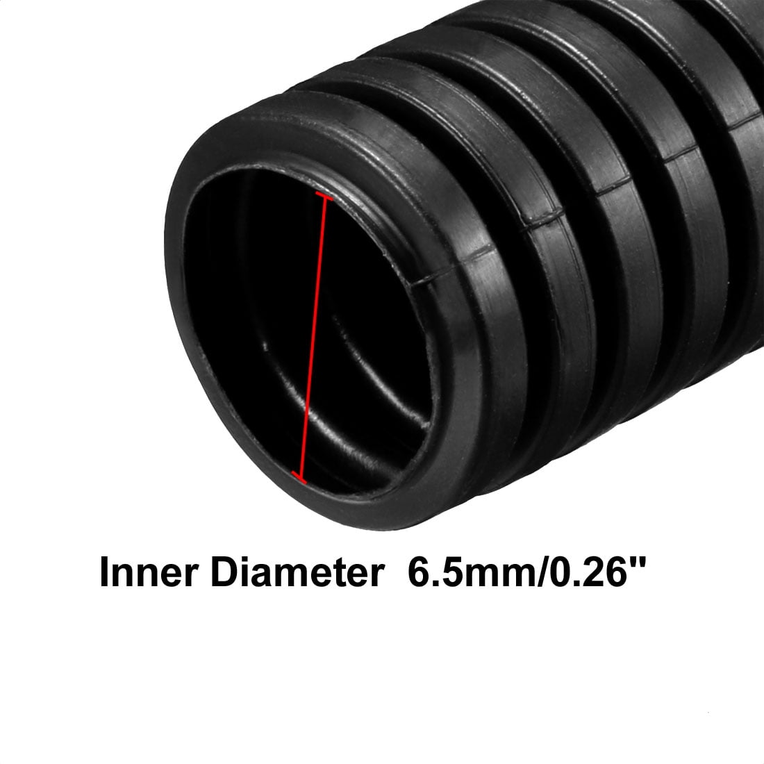 Unique Bargains 10 M 6.5 x 10 mm PP Flexible Corrugated Conduit Tube for Garden Black
