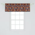 thumbnail image 2 of Ambesonne Floral Window Valance, Funk Art Flower Pattern, 54" X 18", Blue and Brown, 2 of 3