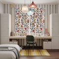 thumbnail image 5 of Orange Red Leaf Kitchen Curtains 63 Inch Length, Vintage Farmhouse Boho Pastoral Tribal Grommet Top Bedroom Living Room Curtains, Light Filtering Cafe Curtain Drapes 2 Panels Set 84''x63'', 5 of 9