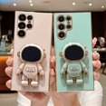 thumbnail image 7 of Compatible with Samsung Galaxy S22 Ultra Electroplated Case Women Girls Plating Astronaut Hidden Stand Case Camera Lens Protection Soft Case for Samsung Galaxy S22 Ultra 6.8 inch (Gray), 7 of 7