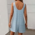 thumbnail image 4 of LOVZFMLL Pyjama Sans Manches à Imprimé Floral pour Femmes Combinaison Shorts Bleu Clair m, 4 of 4