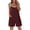 Wine, variant on ShomPort Womens Overall Shorts with Pockets Summer Casual Sleeveless Loose Spaghetti Strap Jumpsuit Shorts Beach