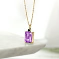 thumbnail image 4 of Gem Stone King 7.30 Ct Octagon Purple Amethyst Black Onyx 18K Yellow Gold Plated Silver Pendant, 4 of 4