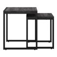 thumbnail image 3 of CorLiving Fort Worth Square Engineered Wood and Steel Indoor Nesting Side Tables, Black, 3 of 7