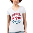 thumbnail image 4 of Women's G-III 4Her by Carl Banks White Philadelphia Phillies Super-Slim Fit Lightweight City Graphic V-Neck T-Shirt, 4 of 5