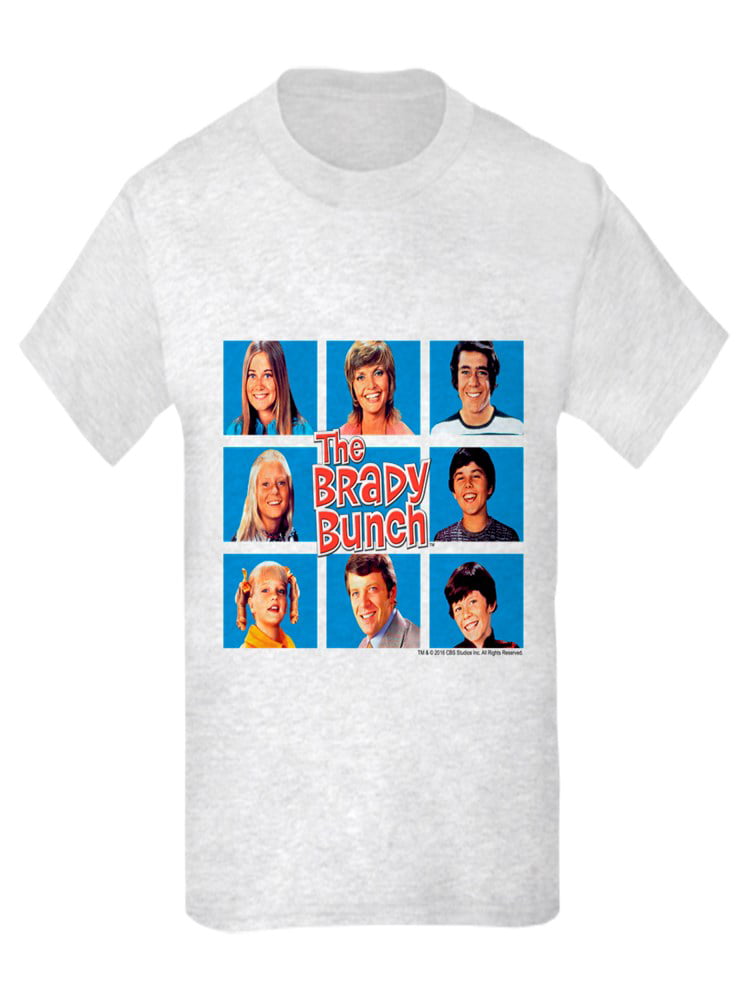 CafePress - The Brady Bunch Grid Kids Light T Shirt - Kids Light T ...