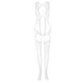 thumbnail image 4 of Elainilye Fashion Body Stockings for Women Sexy Garter Belt Sexy Hollow Out Perspective Suspender Mesh Stockings Jumpsuit,White, 4 of 6