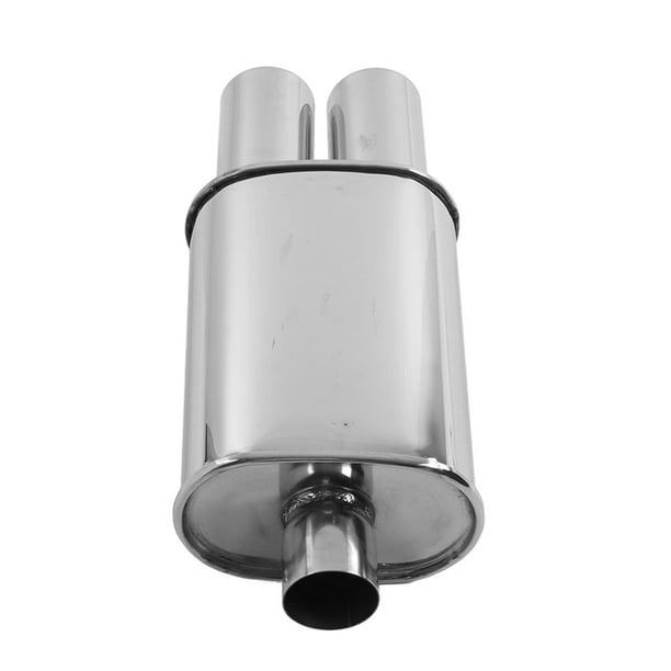 Tubería de Silencia de Escape de Automóvil, Tubo de Silenciamiento Doble de Salida de Doble Salida Centro Ovalado Universal para Modificación