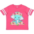 thumbnail image 3 of Inktastic Cute Baby Elephant with Flowers Boys or Girls Toddler T-Shirt, 3 of 5