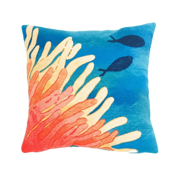 Liora Manne Visions III Reef & Fish Indoor Outdoor Decorative Pillow Coral