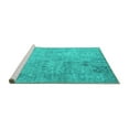 thumbnail image 2 of Ahgly Company Machine Washable Indoor Rectangle Patchwork Turquoise Blue Transitional Area Rugs, 4' x 6', 2 of 4