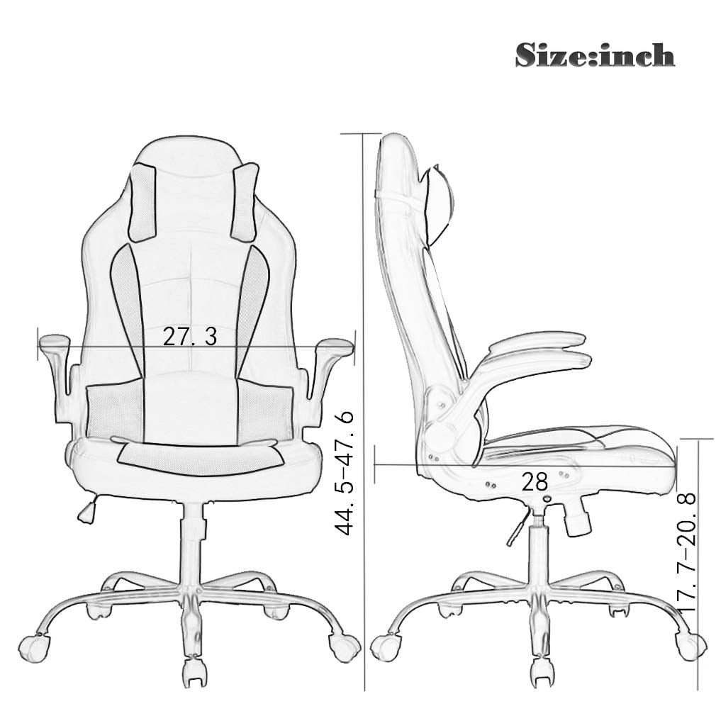 BestOffice Ergonomic Gaming Chair, Lumbar Support, Swivel Rolling for Men, Women(Blue)