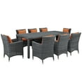 thumbnail image 2 of Modway Summon 9 Piece Outdoor Patio Sunbrella® Dining Set in Canvas Tuscan, 2 of 7