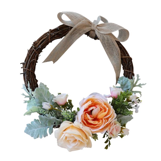 Corona artificiales de ratán Corona principal Decoración de boda de verano champán Sunnimix guirnalda de flores