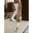thumbnail image 3 of Long Sleeved Fall Winter Women Casual Hooded Knit Coat Loose Long Cardigan with Pocket, 3 of 5
